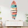 WallXpert dekorativna daska za surf od pleksiglasa Mvsf29M, ilustracija Havaja sa surferima, palmama i kombijem, 32 x 100 cm