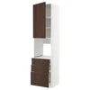 METOD/MAXIMERA Visoka omara za pečico+1 vr/3 prd, bela/Sinarp rjava, 60x60x240 cm