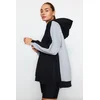 Trendyol Gray Melange Color Block Wide In-Mould Fleece Knitted Sports Sweatshirt