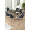 Hanah Home Set Trpezarijski sto i 6 stolica Lai, Antracit