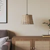 Vidaxl Senčilo za stropno svetilko rjavo O25x17 cm pleteno