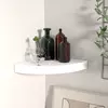 Plutajuća kutna polica visoki sjaj bijela 25x25x3,8 cm MDF