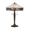 Endon 70935 - Stona lampa Tiffany FARGO, 2x E27/60W/230V, prečnik 41,5 cm