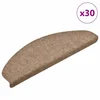 Vidaxl Preproge za stopnice, samolepilne, 30 kosov, 65 x 21 x 4 cm, bež, polkrožne, velike