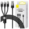 1 to 3 Baseus Kabel 3V1 Usb-C Micro Usb Na Lightning Za Telefone 3.5A 1.2M