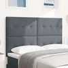 LED glava kreveta s LED trakama Sivi 144 cm Baršun