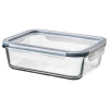IKEA 365+ Posuda za hranu s poklopcem, pravougaono staklo/plastika, 1.0 l