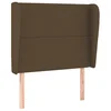 Vidaxl Vzglavje z ušesi temno rjav 103x23x118/128 cm blago