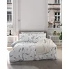 Paradise White Dark Blue Green Ranforce Super King Quilt Cover Set