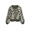 VERO MODA Pulover VMNANCY temno siva / jelka / bela