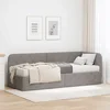 vidaXL Kotna postelja z vzmetnico z vzglavjem Taupe 80 x 200 cm blago