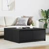 stol za kavu s ladicama crni hrast 100x100x40 cm