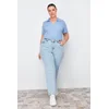 Trendyol Curve Blue Camisole Knitted Plus Size Blouse