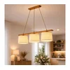 Luster na sajli AIDA 3xE27/15W/230V prečnik 25 cm hrast/rafija