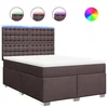 Vidaxl Box spring postelja z vzmetnico temno rjav 140x190 cm blago