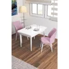 Hanah Home trpezarijski set Arp, sto i 2 stolice, bela ploča, roze tkanina Babyface