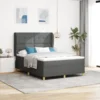 vidaXL vidaXL Boks vzmetnica s posteljo in žimnico temno siva 160x200 cm tkanina, (22052131)