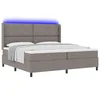 vidaXL vidaXL Box Spring Postelja z Matracami in LED Taupe 200x200 cm Tkanina, (22050528)