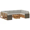 Setovi sofa 10 pcs Prirodna i svjetlosiva Čvrsto drvo akacije