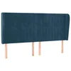 Vidaxl Vzglavje z ušesi temno modra 163x23x118/128 cm žamet
