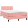 Vidaxl Box spring postelja z vzmetnico roza 120x190 cm žamet