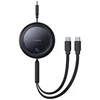 Kabel Baseus Bright Mirror 2v1 USB-C kabel, C+C / 100W / 1m (črn)