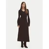 Tommy Hilfiger Pletena obleka Scoop WW0WW52306 Temno rjava Regular Fit