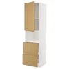 METOD / MAXIMERA Vis.elem.mikrotal. s vratima/2fioke, bela/Voxtorp im. hrastovine, 60x60x220 cm