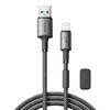 Joyroom Kabel USB-A – iPhone Lightning z organizatorjem in magnetnim držalom, 1,2 m – siv