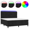 Vidaxl Box spring postelja z vzmetnico LED črna 160x200 cm žamet