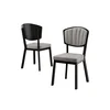Hanah Home set trpezarijskih stolica Nape 6 kom, siva tkanina Babyface, crne metalne noge