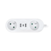 SOLIGHT POTOVALNI PODALJŠEK NAPAJALNIK 2X VTIČNICA + USB A + USB C, 17W, 1,5 M, BEL [PP154C]