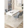Hanah Home Set Trpezarijski sto i 4 stolice Arp, Sivo-beli