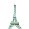 Woodcraft Lesena 3D sestavljanka Eifflov stolp turkizna