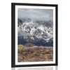 Plakat s paspartujem edinstvena gorska pokrajina - 30x45 silver