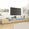 vidaXL TV omarica z LED lučkami sonoma hrast 300x35x40 cm