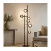 Ondaluce - Podna lampa JEWEL 6xE14/10W/230V 166 cm crna/zadimljena crna