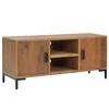 Vidaxl TV omarica rjava 110x35x48 cm trdna borovina