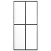 Pregrada za tuš s policom crna 90x195 cm staklo ESG i aluminij