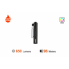 Acebeam Baterijska lampa Rider RX, 650 LM, Crna