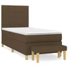 Vidaxl Box spring postelja z vzmetnico temno rjav 90x190 cm blago