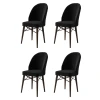 Hanah Home Set stolica Ritim, 44x96x42 cm, 4 komada, Braon-crne