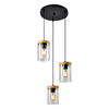 Wels Viseća Lampa Crna + Drvo 3x40W E27
