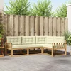 Set vanjskih sofa s jastukom 3 pcs Bijela i krem Poliester