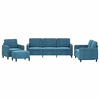 4-dijelna sofa garnitura plavi baršun