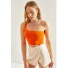 Bianco Lucci Womens One Shoulder Strap Crop Athlete