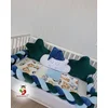 Bubamara037 Set za krevetac sa ogradicom od pletenica, 120x60cm, Zeleni