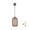 Brilagi - LED luster na sajli R GLASS 1xE27/60W/230V prečnik 14 cm smeđa//dimljeno-smeđa