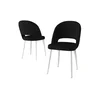 Hanah Home set trpezarijskih stolica Pane 4 kom, crna tkanina Babyface, bele metalne noge