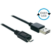 Delock USB 2.0 priključni kabel [1x USB 2.0 - 1x USB 2.0 Mini-B] 2m črn Pozlačeni konektorji DeL